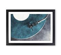 The Record Player Needle Painting Framed Print | A2 Black Framed Wall Art | Ready to Hang | Modern Historical Picture | Living Room Bedroom Lounge Office