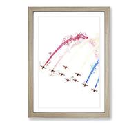 The Red Arrows Framed Print | A2 Oak Framed Wall Art | Ready to Hang | Modern Nature Picture | Living Room Bedroom Lounge Office