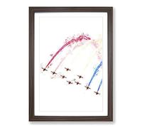 The Red Arrows Framed Print | A2 Walnut Framed Wall Art | Ready to Hang | Modern Nature Picture | Living Room Bedroom Lounge Office