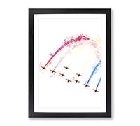 The Red Arrows Modern Framed Print | A3 Black Framed Wall Art | Ready to Hang | Modern Nature Picture | Living Room Bedroom Lounge Office