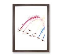 The Red Arrows Modern Framed Print | A4 Walnut Framed Wall Art | Ready to Hang | Modern Nature Picture | Living Room Bedroom Lounge Office