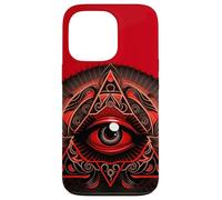 The Red & Black Colored All Seeing Eye, Third Eye Case for iPhone 13 Pro