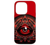 The Red & Black Colored All Seeing Eye, Third Eye Case for iPhone 14 Pro