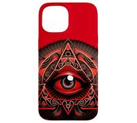 The Red & Black Colored All Seeing Eye, Third Eye Case for iPhone 15
