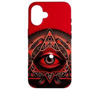 The Red & Black Colored All Seeing Eye, Third Eye Case for iPhone 16