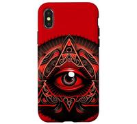 The Red & Black Colored All Seeing Eye, Third Eye Case for iPhone X/XS