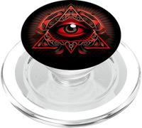 The Red & Black Colored All Seeing Eye, Third Eye PopSockets PopGrip for MagSafe
