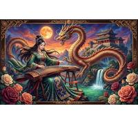 The Red Dragon's Melody 1000 Piece Jigsaw Puzzle,Stress Relief,Premium Cardboard,Whimsical Challenge,Educational Toy,Home Wall Decor,Gift Idea,Adults & Kids 14+ 38x26cm