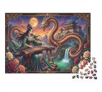 The Red Dragon's Melody 1000 Piece Wooden Jigsaw Puzzle,Wood,Great Gifts,Educational Toy,Whimsical Challenge,Home Wall Decor,Adults & Kids 14+,Stress Relief (75x50cm)