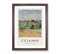 The Red Earth By Paul Cezanne Exhibition Museum Painting Framed Print | A2 Walnut Framed Wall Art | Ready to Hang | Modern Historical Picture | Living Room Bedroom Lounge Office