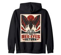 The Red Eyes Return Giant Moth Horror Zip Hoodie