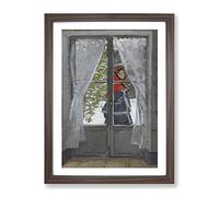 The Red Kerchief By Claude Monet Classic Painting Framed Print | A2 Walnut Framed Wall Art | Ready to Hang | Classic Historical Picture | Living Room Bedroom Lounge Office