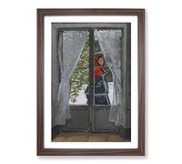 The Red Kerchief by Claude Monet Framed Print | A2 Walnut Framed Wall Art | Ready to Hang | Modern Historical Picture | Living Room Bedroom Lounge Office