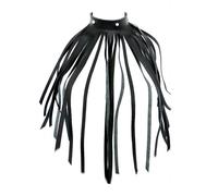 The Red Leather Fringe Necklace Collar