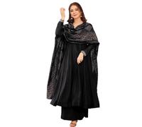 The Red Lion Enterprise Women's Designer Straight Kurti pant dupatta 3pc dress partywear Salwar Suit, Black 0, M