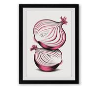 The Red Onion Study Botanical Framed Wall Art Print A1 (84.1×59.4cm) Black, Wall Decor for Living Room, Bedroom, Office & Home, Ready to Hang, Art Gift