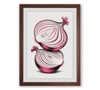 The Red Onion Study Botanical Framed Wall Art Print A4 (29.7×21cm) Walnut, Wall Decor for Living Room, Bedroom, Office & Home, Ready to Hang, Art Gift