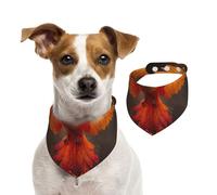 The Red Phoenix Reversible Cotton Dog Bandanas - Adjustable Small Large Dog Drool Bib For Birthday Wedding - Double Side Print