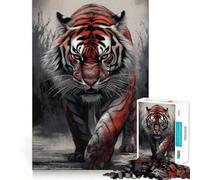 The Red Tiger 1000 Piece Jigsaws for Teenagers Puzzle Brain Workout Toy Calm Escape Art Assembly Thoughtful Gift (50x75cm)