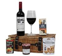 The Red Wine Hamper - 1 x Tanners Claret Bordeaux Red Wine 75cl, Salt & Pepper Cashews, Chutney & Crackers - Gift Set for Women, Men, Corporate Gift, Birthday Gift, Fathers Day