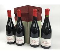 The Red Wine Hamper - 4 bottles Beaujolais French Red Wine in a red wooden crate.