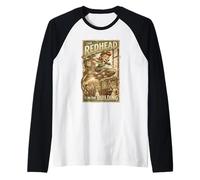 The Redhead is in The Building 1950 Vintage St Patricks Day Raglan Baseball Tee
