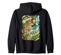 The Redhead Is In The Building St Patricks Day Funny Irish Zip Hoodie