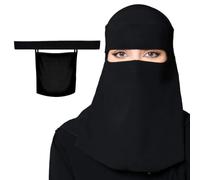 The Redwood Co. Premium Saudi Niqab | 12 x 10 Inches | Comfortable Lightweight Chiffon & Polyester Blend | Adjustable Fit | Ideal for Daily Wear, Special Occasions, Festivals & Religious Events,