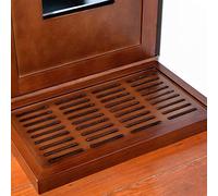 THE REFINED FELINE Litter Catch for The Refined Litter Box Enclosure Cabinet in Mahogany Brown, Solid Wood with Slots to Catch Stray Litter As Cats Exit The Litter Box, Trap Door for Easy Emptying
