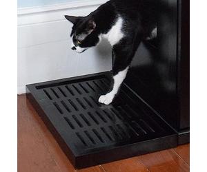 THE REFINED FELINE Litter Catch for The Refined Litter Box Enclosure Cabinet, Solid Wood with Slots to Catch Stray Litter As Cats Exit The Litter Box, Trap Door for Easy Emptying, Black Espresso