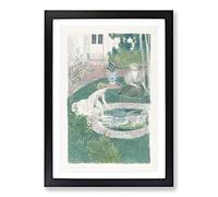 The Reflection in The Fountain by Maurice Denis Framed Print | A2 Black Framed Wall Art | Ready to Hang | Modern Nature Picture | Living Room Bedroom Lounge Office