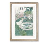 The Reflection in The Fountain by Maurice Denis Framed Print | A2 Oak Framed Wall Art | Ready to Hang | Modern Nature Picture | Living Room Bedroom Lounge Office