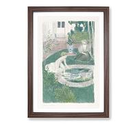 The Reflection in The Fountain by Maurice Denis Framed Print | A2 Walnut Framed Wall Art | Ready to Hang | Modern Nature Picture | Living Room Bedroom Lounge Office