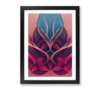 The Reflective Flowers Abstract Framed Print | A4 Black Framed Wall Art | Ready to Hang | Abstract Floral Picture | Living Room Bedroom Lounge Office