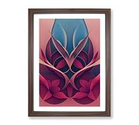 The Reflective Flowers Abstract Framed Print | A4 Walnut Framed Wall Art | Ready to Hang | Abstract Floral Picture | Living Room Bedroom Lounge Office