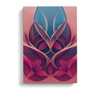 The Reflective Flowers Canvas Print | Gallery Wrapped 30mm Frame Wall Art | 30x20 inches | Ready to Hang | Abstract Floral Picture | Living Room Bedroom Lounge Office