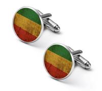 The Reggae Rasta Flag Fashion Men's Cufflinks 2.0cm