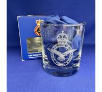 The Regimental Store Whisky & Spirits Glass Tumbler - 10oz (300ML) New Kings Crown Royal Air Force Badge - RAF