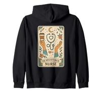 The Registered Nurse Tarot Stethoscope Coffee Floral Zip Hoodie