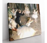 The Rehearsal Onstage by Edgar Degas Classic Painting Canvas Wall Art Print Ready to Hang, Framed Picture for Living Room Bedroom Home Office Décor, 50x50 cm (20x20 Inch)