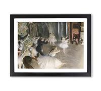 The Rehearsal Onstage By Edgar Degas Classic Painting Framed Print | A2 Black Framed Wall Art | Ready to Hang | Classic Historical Picture | Living Room Bedroom Lounge Office
