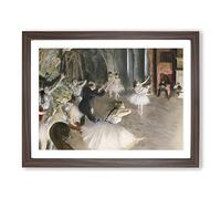 The Rehearsal Onstage By Edgar Degas Classic Painting Framed Print | A3 Walnut Framed Wall Art | Ready to Hang | Classic Historical Picture | Living Room Bedroom Lounge Office
