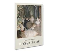The Rehearsal Onstage By Edgar Degas Exhibition Museum Painting Canvas Wall Art Print Ready to Hang, Framed Picture for Living Room Bedroom Home Office Décor, 20x14 Inch (50x35 cm)