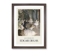 The Rehearsal Onstage By Edgar Degas Exhibition Museum Painting Framed Print | A4 Walnut Framed Wall Art | Ready to Hang | Modern Historical Picture | Living Room Bedroom Lounge Office