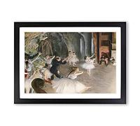 The Rehearsal Onstage by Edgar Degas Framed Print | A2 Black Framed Wall Art | Ready to Hang | Modern Nature Picture | Living Room Bedroom Lounge Office