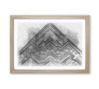 The Reichstag Building Germany in Abstract Framed Print | A2 Oak Framed Wall Art | Ready to Hang | Abstract Cityscape Picture | Living Room Bedroom Lounge Office