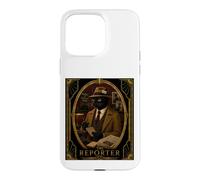The Reporter Black Cat Art Deco Murder Mystery Case for iPhone 15 Pro Max