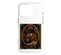 The Reporter Black Cat Art Deco Murder Mystery Case for iPhone 16 Pro