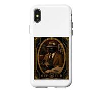 The Reporter Black Cat Art Deco Murder Mystery Case for iPhone X/XS