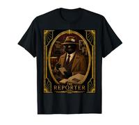 The Reporter Black Cat Art Deco Murder Mystery Value Graphic T-Shirt